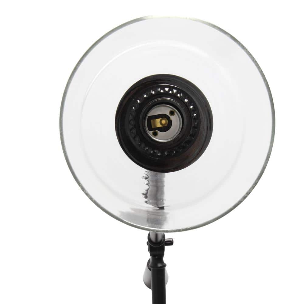 Edison-Inspired Adjustable Black Floor Lamp with Glass Shade