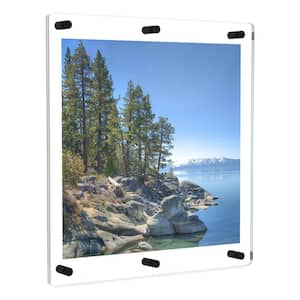 40 in. x 40 in. Square Double Acrylic Picture Frame with Black Wall Mounted Magnet Best for 36 in. x 36 in. Art Size