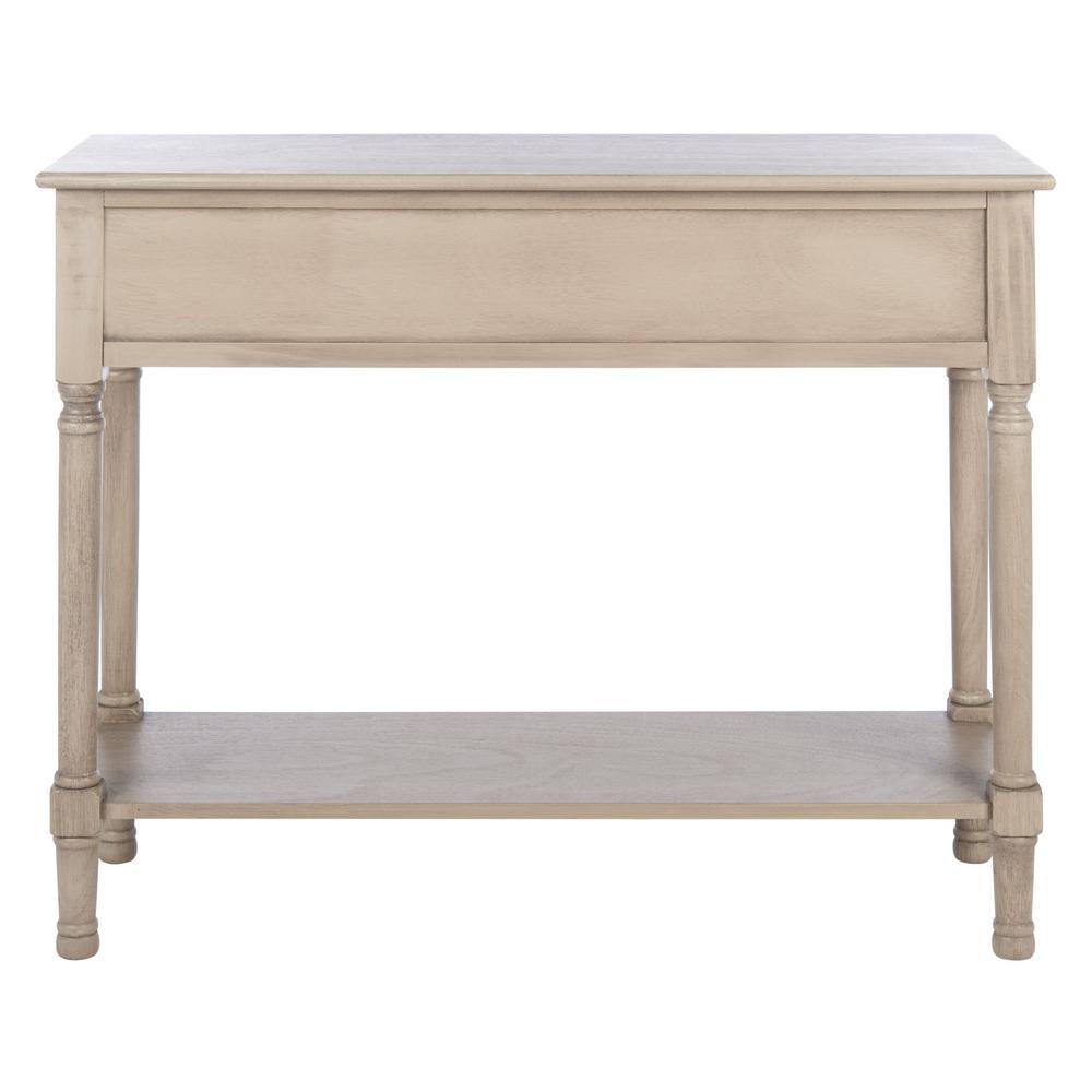Peyton 40'' Off-White and Brown Wood Console Table with Storage