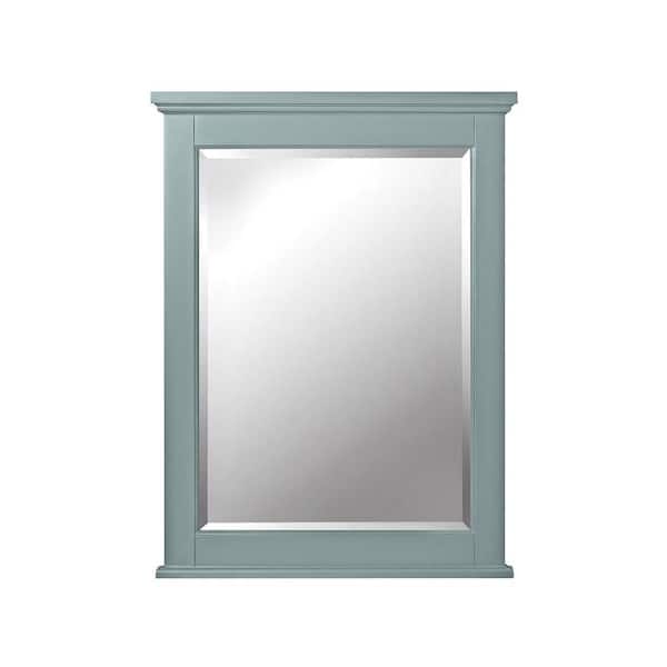 Home Decorators Collection 24 in. W x 32 in. H Framed Rectangular Bathroom Vanity Mirror in seaglass