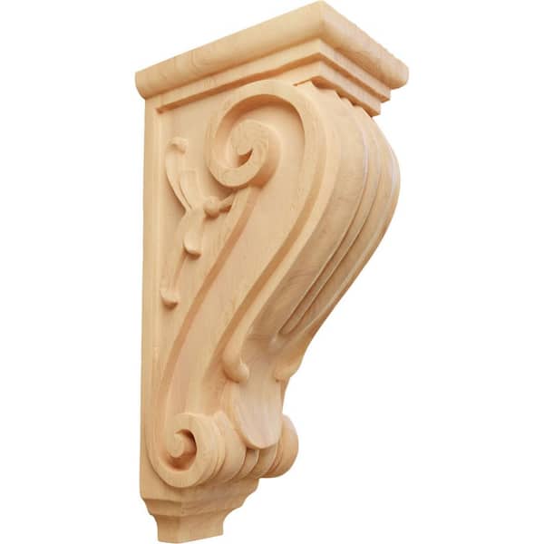 Ekena Millwork 7 in. x 5 in. x 14 in. Unfinished Wood Red Oak Large Classical Corbel