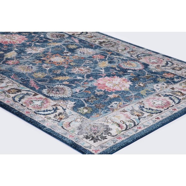 Vintage Collection Istanbul Navy 5 ft. x 7 ft. Border Area Rug