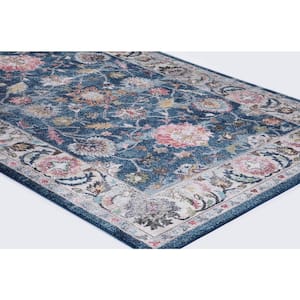 Vintage Collection Istanbul Navy 8 ft. x 11 ft. Border Area Rug