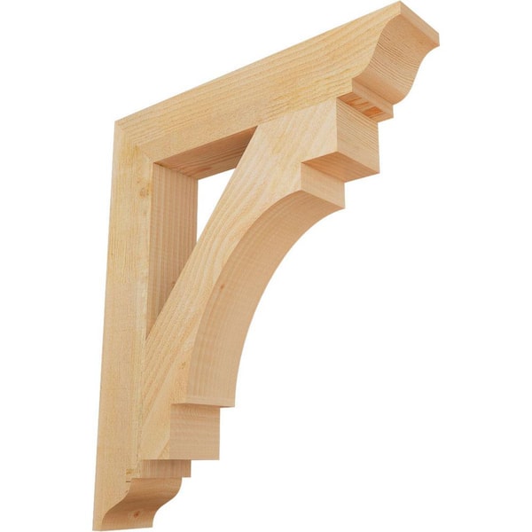 Ekena Millwork 4 in. x 26 in. x 22 in. Douglas Fir Merced Traditional Rough Sawn Bracket