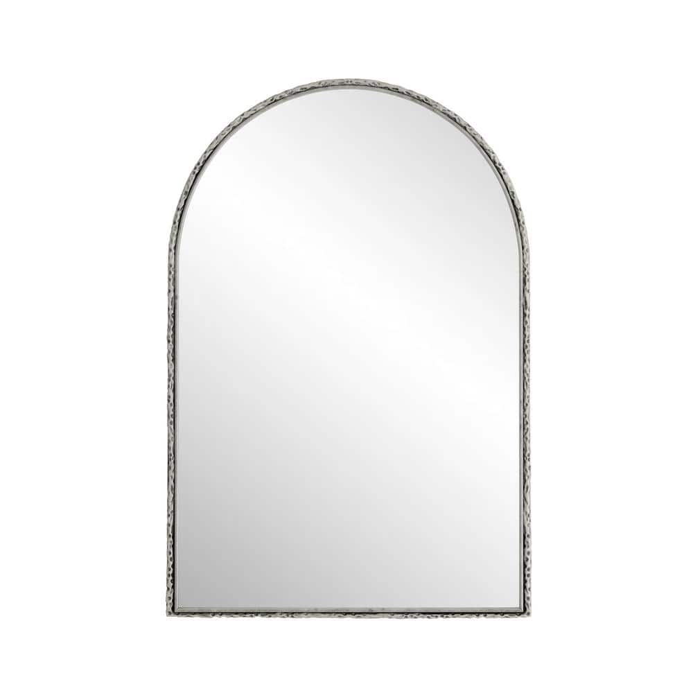 Silver 24.02 in W x 35.83 in. H Arched Wall Mirror Vanity Mirror or Wall De