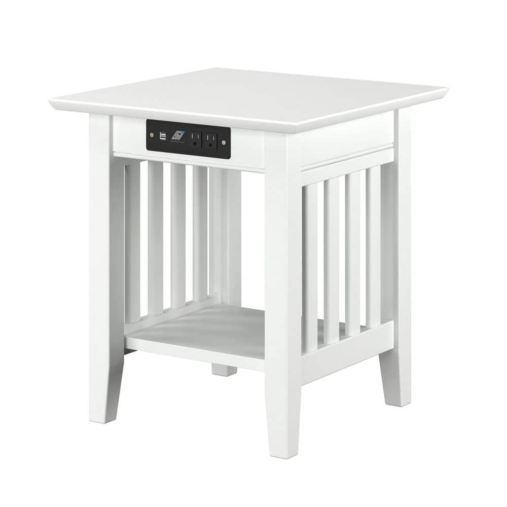 Mission Walnut End Table with Charging Station - thumbnail 4