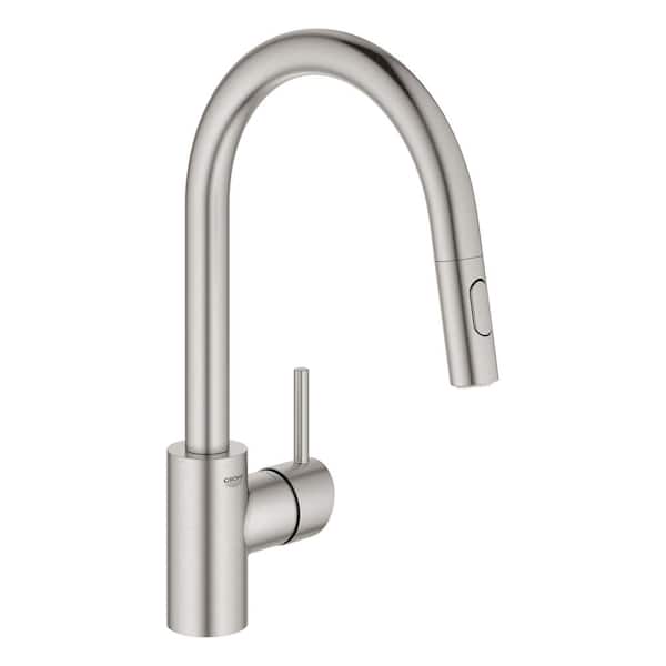 Concetto Single-Handle Pull-Out Sprayer Kitchen Faucet 1.75 GPM in Super Steel Infinity