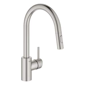 Concetto Single-Handle Pull-Out Sprayer Kitchen Faucet 1.75 GPM in Super Steel Infinity