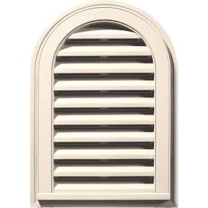 14 in. x 22 in. Round Top Beige/Bisque Plastic Built-in Screen Gable Louver Vent