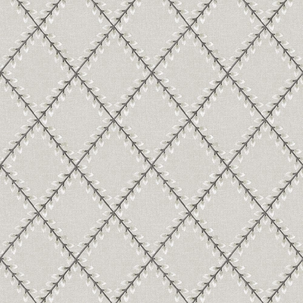 SURFACE STYLE Clover Lane Smoke Lattice Vinyl Peel and Stick Wallpaper