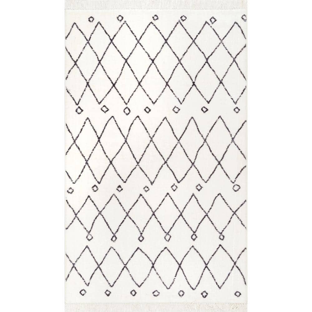 nuLOOM Krystal Modern Moroccan Trellis OffWhite 8 ft. x 10 ft. Area