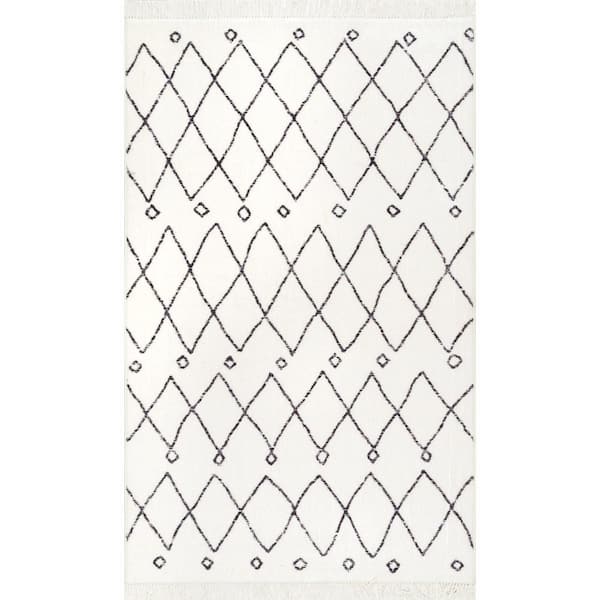 nuLOOM Krystal Modern Moroccan Trellis Off-White 10 ft. x 13 ft. Area Rug