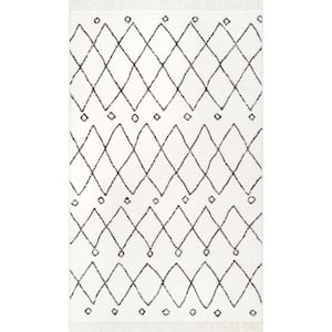 Krystal Modern Moroccan Trellis Off-White 7 ft. x 9 ft. Area Rug