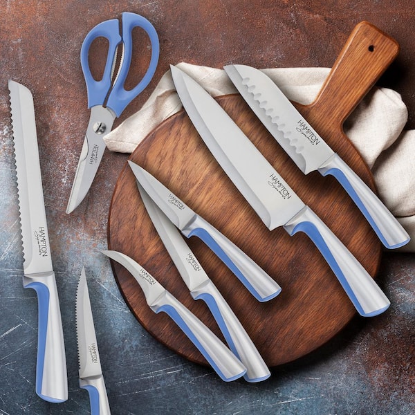 Hampton Forge Orion Blue 14-Piece Stainless Steel Knife Set with