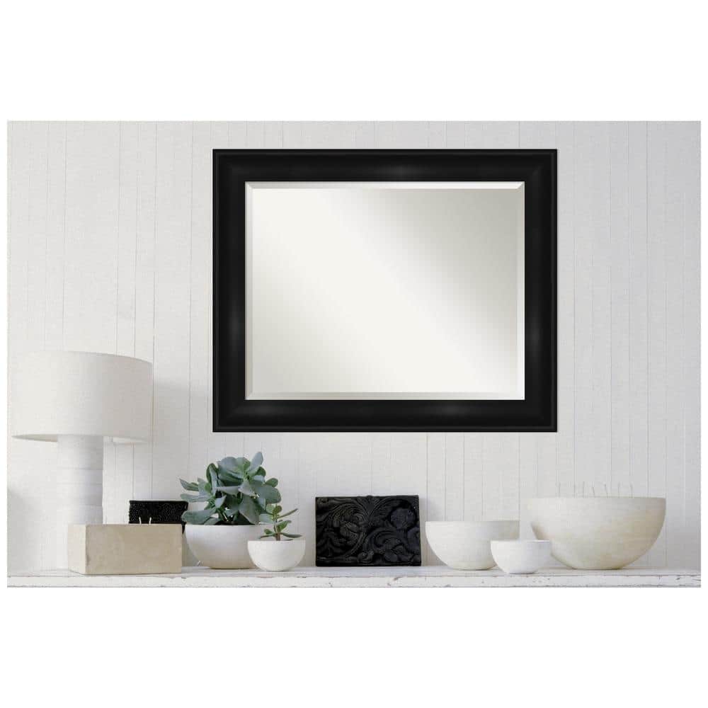 Grand Black Frame Rectangular Vanity Wall Mirror 34"x28"