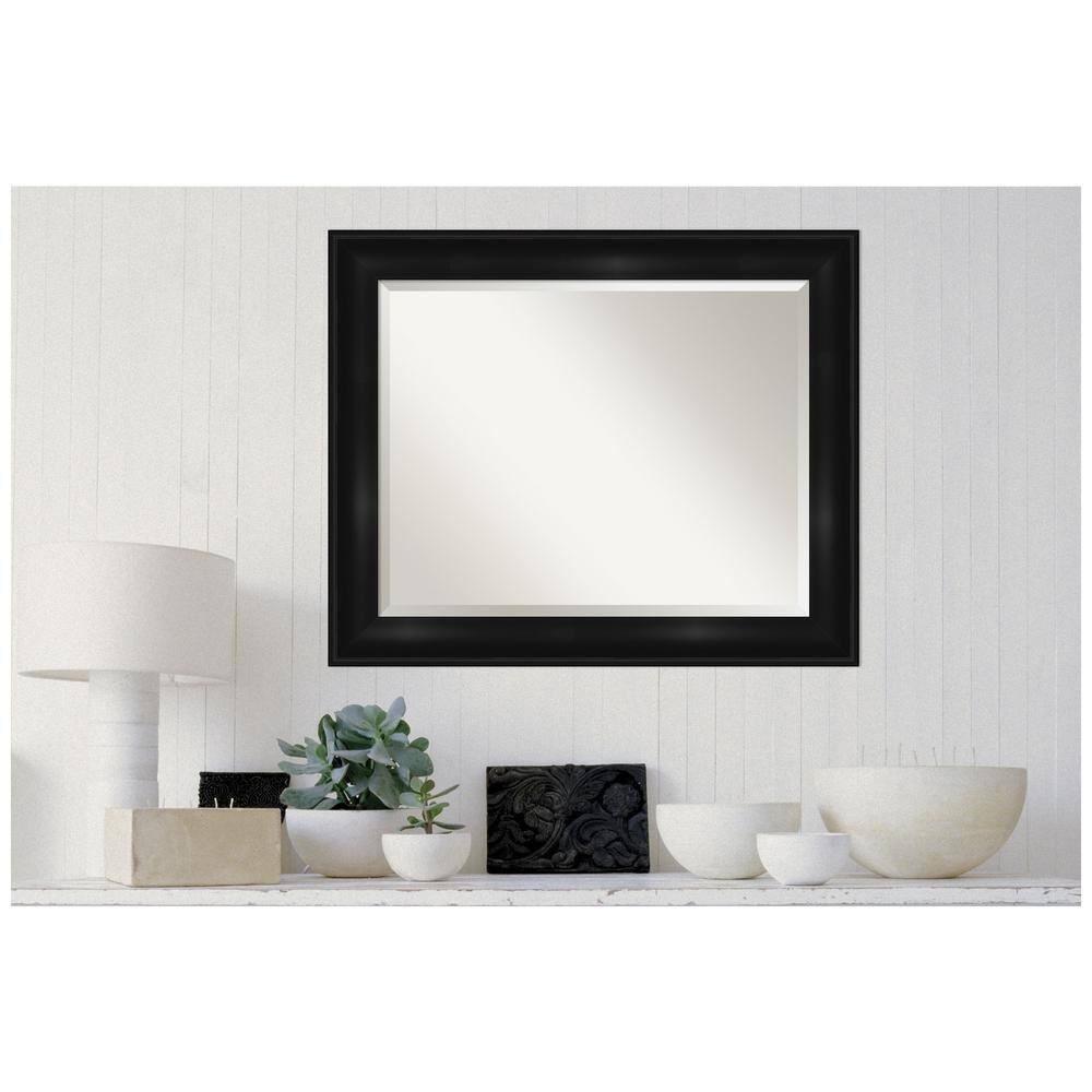 Grand Black Frame Rectangular Vanity Wall Mirror 34"x28"