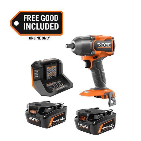 18V Starter Kit with  2  4.0 Ah MAX Output Batteries and Charger with FREE Brushless Mid Torque Impact Wrench