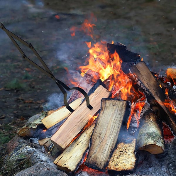 Heavy-Duty 40” Inch Campfire Pit Fireplace Wood Log Grabber Tongs Scissor Tool