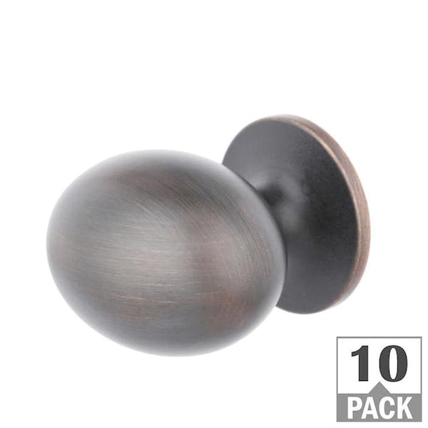 Everbilt Large Football 1-3/8 in. Oil Rubbed Bronze Classic Oval Cabinet Knob (10-Pack)