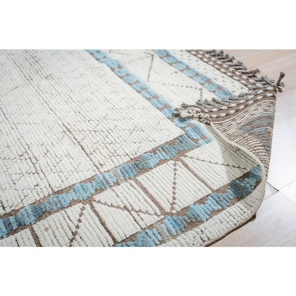 Ivory 8 ft. x 11 ft. Hand-Knotted Wool Contemporary Marrakech Handspun, Elegant and Timeless Rug for Living, Area Rug