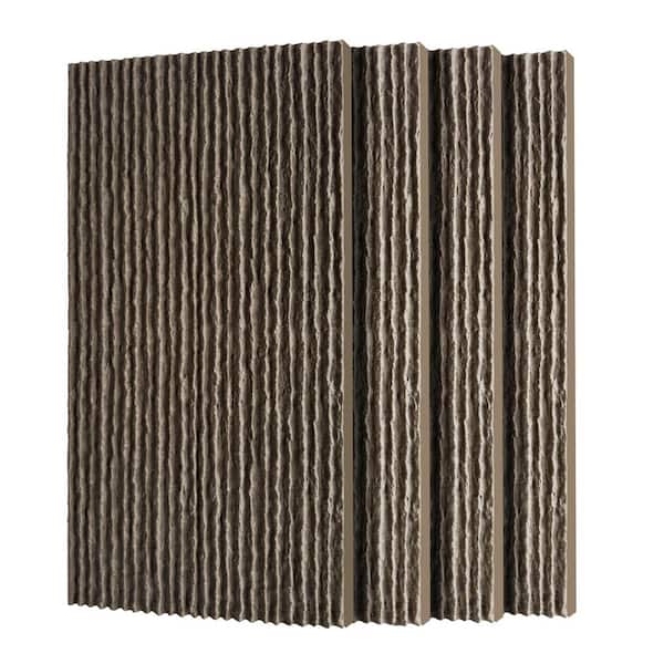 GOGEXX 4-Pack 3D Carbon Black Faux Stone PU Wall Panels