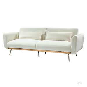 Cartier 83 in. Flared Arm 3-Seater Sofa in Ivory