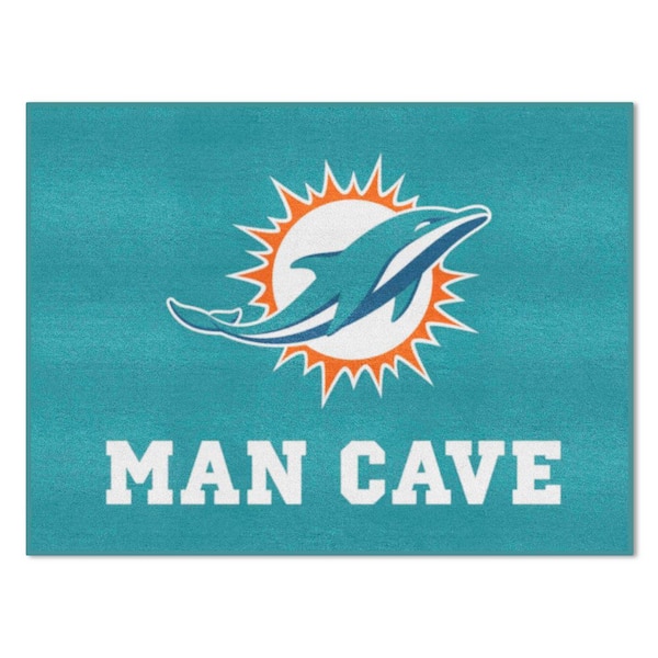Miami Dolphins Teal Man Cave 3 ft. x 4 ft. Area Rug