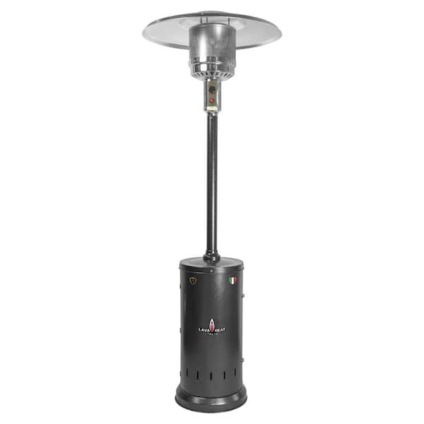 Lava Heat Italia 82 in. 40,000 BTU Hammered Black Traditional Mushroom Liquid Propane Patio Heater