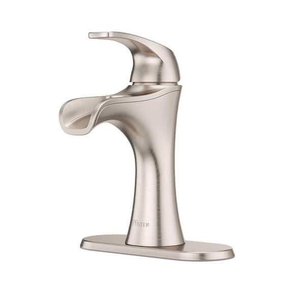 Pfister Jaida Single Handle Single Hole Bathroom Faucet with Deckplate in Brushed Nickel