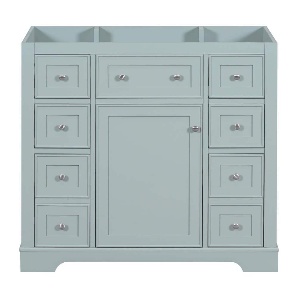 36 in. Freestanding Rectangular Bath Vanity Cabinet without Top in Green wi