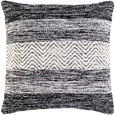 Artistic Weavers Kirilrad Black Hand Woven Polyester Fill 20 in. x 20 in. Decorative Pillow