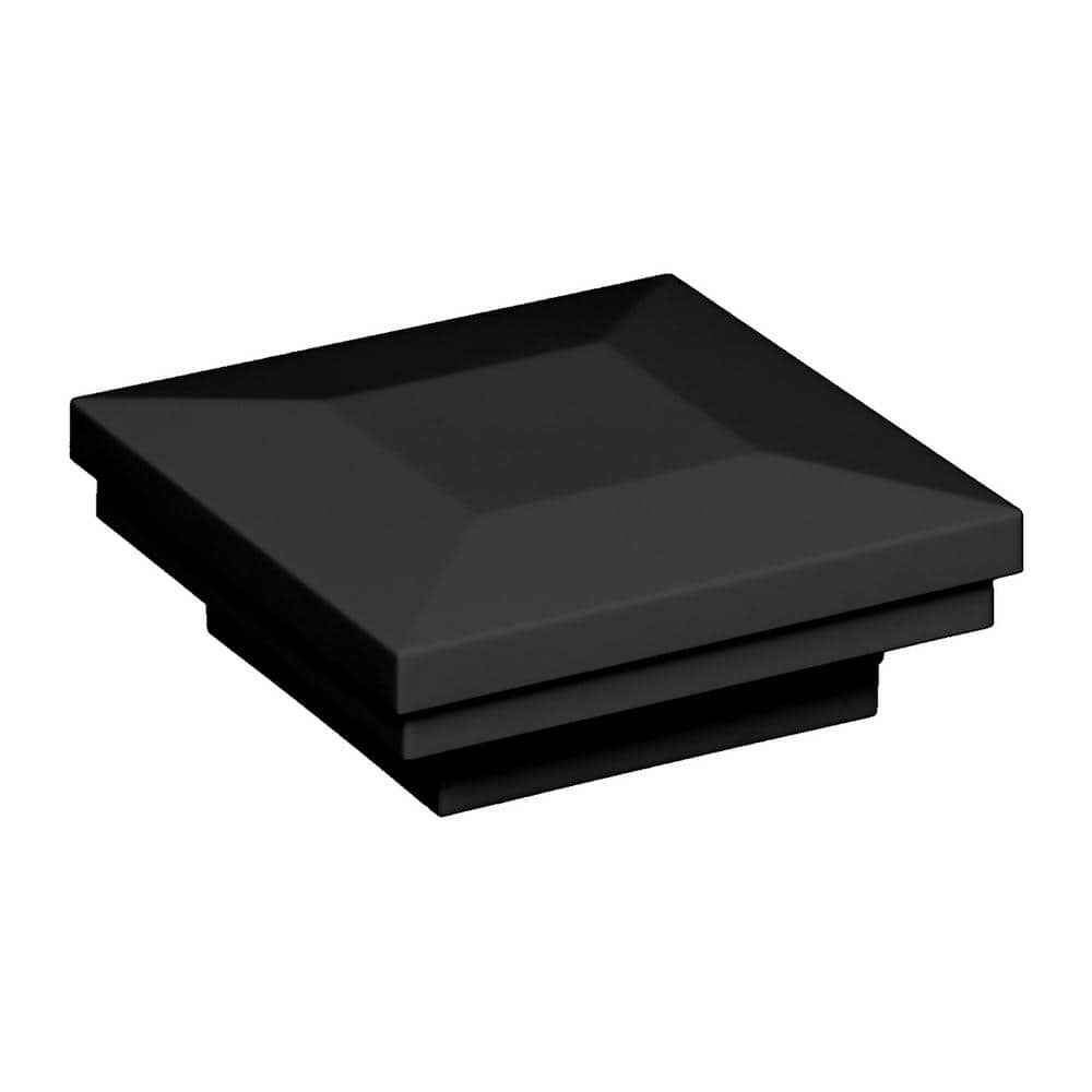 5 in. x 5 in. Serene Black Integrated LED Fits Post Sleeve Hardwired Flat D