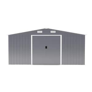 JUJABU 10 ft. W x 12 ft. D Metal Shed with 2 Daylight Windows and