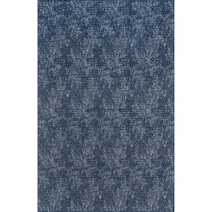 Elspeth Casual Faded Machine Washable Navy 4 ft. x 6 ft. Area Rug