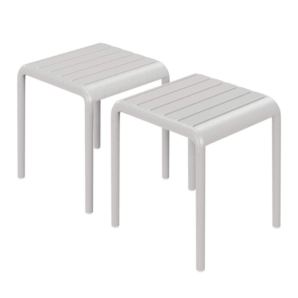 Frond&Form Modern Slatted Outdoor Patio Poly Plastic Side Table (Set of 2), Gray price history on PriceWatchPro