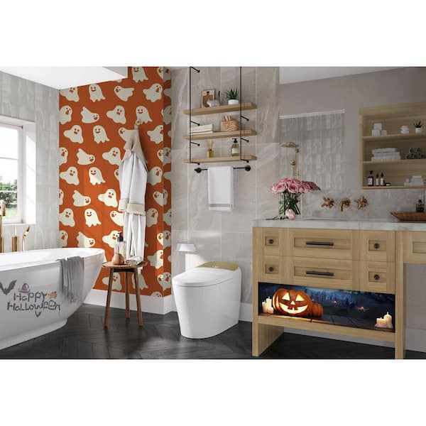 Tankless Elongated Smart Toilet Bidet in Golden with Auto Flush, Heated Seat, Warm Air Dryer, Bubble Infusion Wash