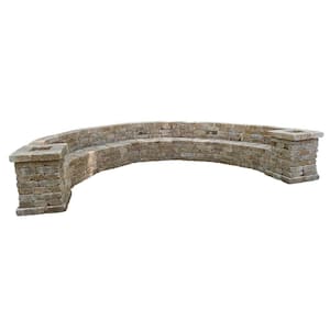 Rumblestone 174.5 in. W x 31.5 in. H x 105.75 in. L Large Curved Concrete Bench Kit in Cafe