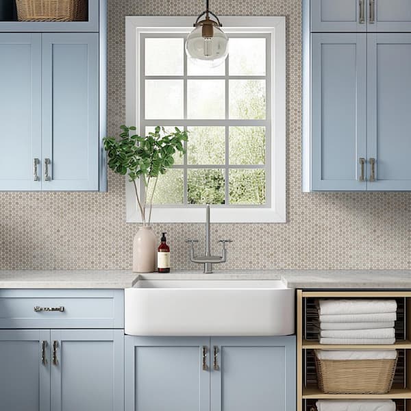 Myrtle Sands Penny Round 11in.x 12in.x 0.23in. Matte Porcelain Mesh-Mounted Mosaic Floor and Wall Tile(14.88sq.ft./Case)
