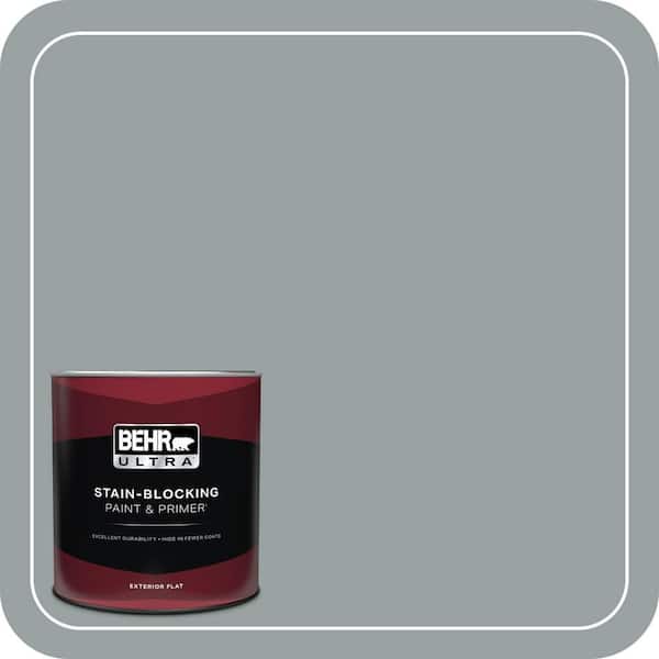 BEHR ULTRA 1 qt. Home Decorators Collection #HDC-SM16-02 River Rock Grey Flat Exterior Paint & Primer