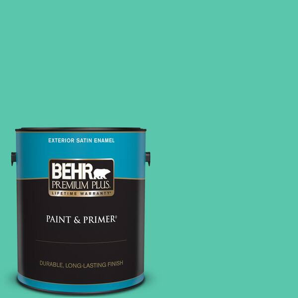 BEHR PREMIUM PLUS 1 gal. #P430-4 Kauai Satin Enamel Exterior Paint & Primer