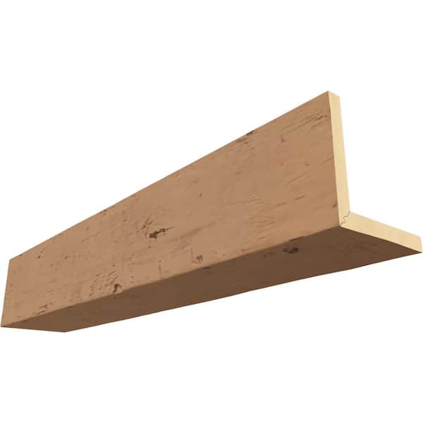 Ekena Millwork Endurathane 8 in. H x 10 in. W x 14 ft. L Knotty Pine Toffee Faux Wood Beam