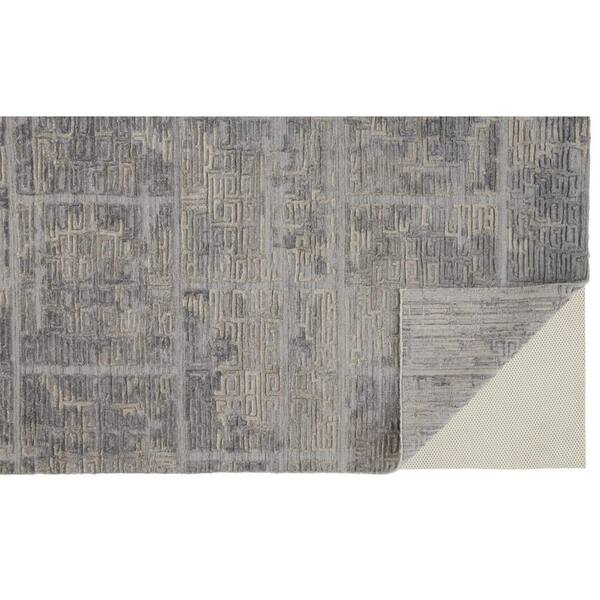 Gray and Ivory 4 ft. x 6 ft. Abstract Area Rug