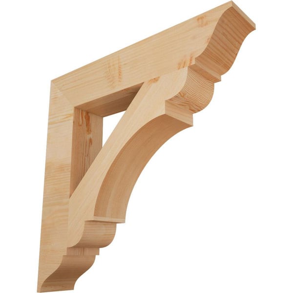 Ekena Millwork 5.5 in. x 32 in. x 32 in. Douglas Fir Olympic Traditional Smooth Bracket