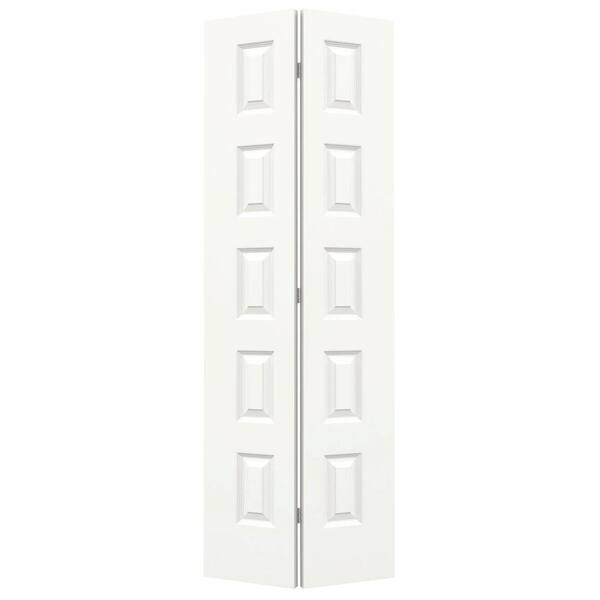 JELD-WEN 32 in. x 80 in. Rockport White Painted Smooth Molded Composite Closet Bi-fold Door