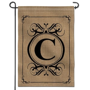 18 in. x 12.5 in. Classic Monogram Letter C Garden Flag, Double Sided Family Last Name Initial Yard Flags