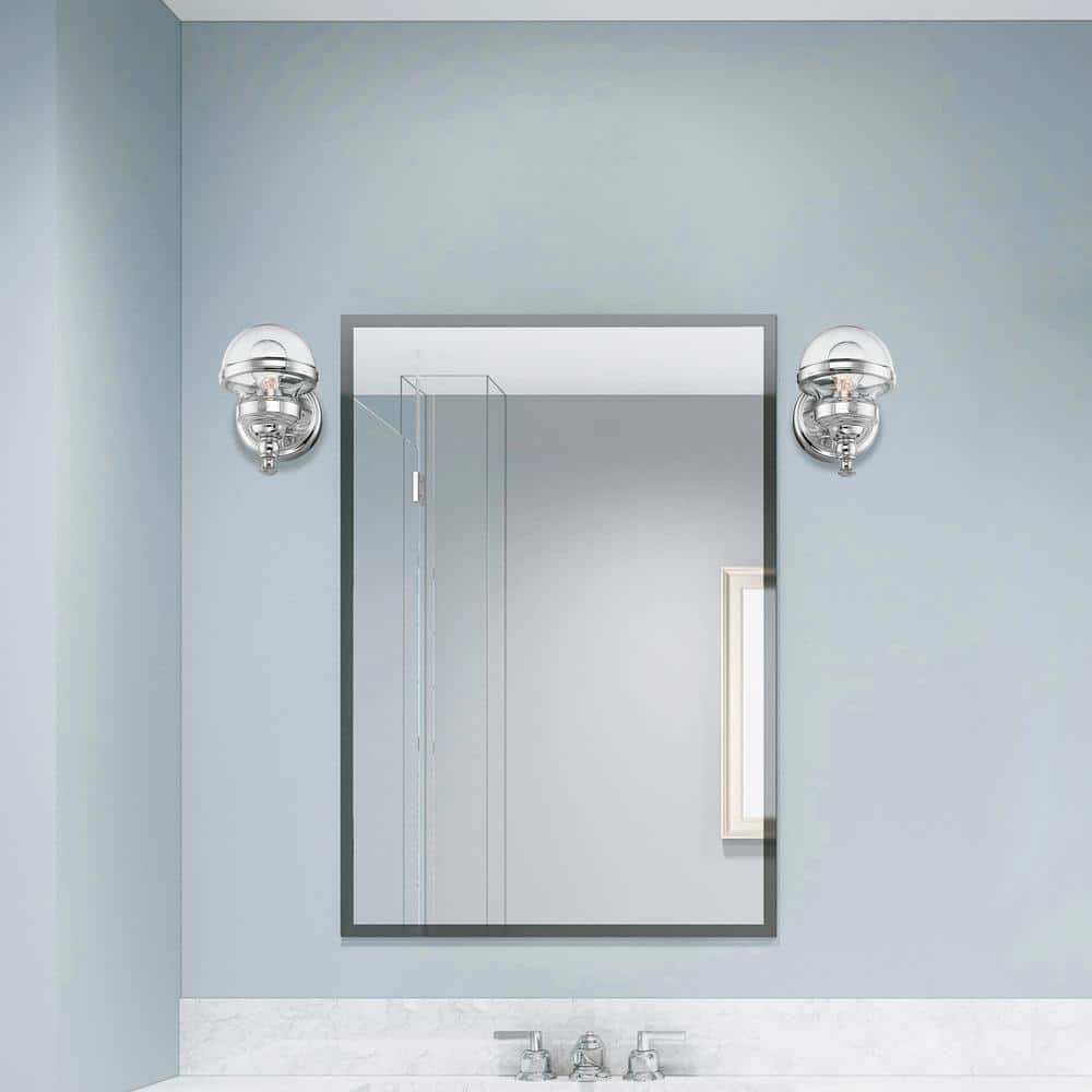Polished Chrome 1-Light Vanity Sconce with Clear Glass