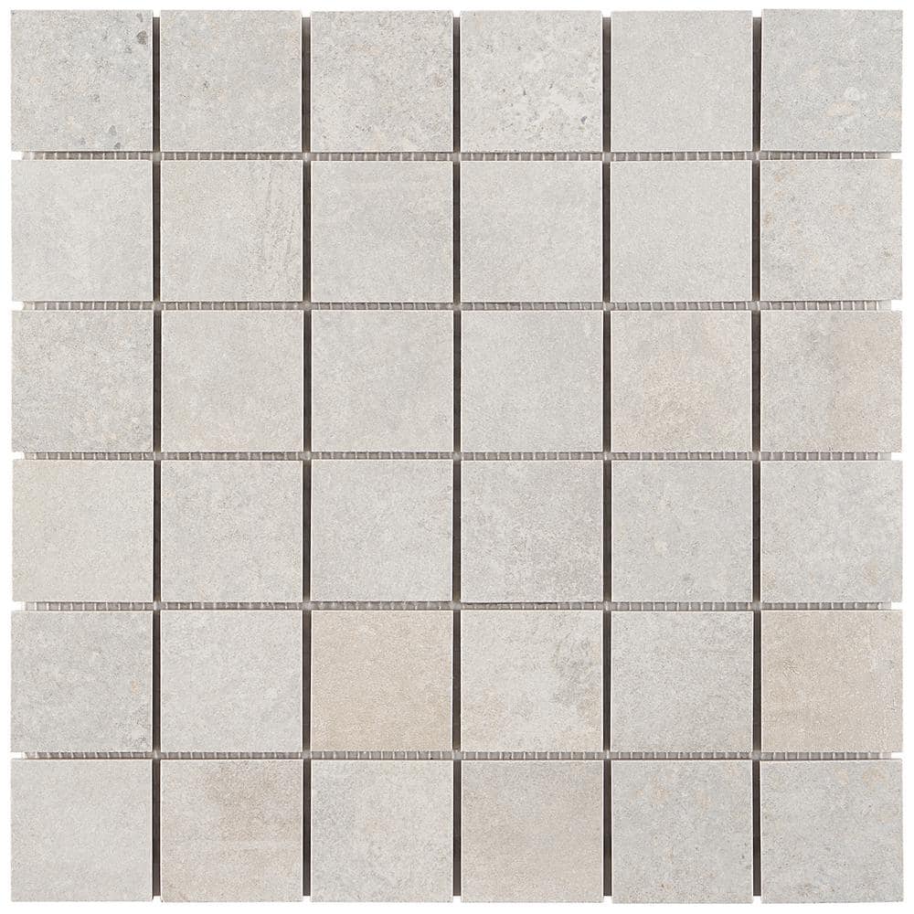 Hudson Silver 2" x 2" Porcelain Mosaic Sheet Tile