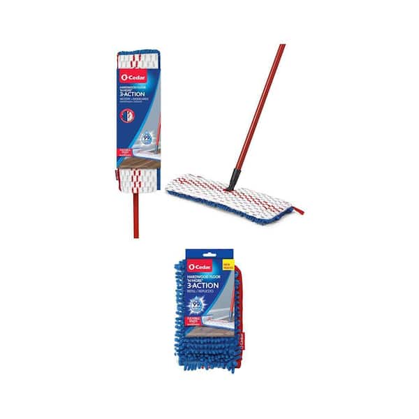 Hardwood Floor 'N More 3-Action Microfiber Mop with Mop Head Replacement Refill (1-Pack)