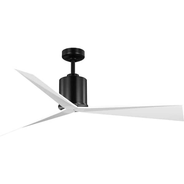 Progress Lighting Paso 60 in. Indoor/Outdoor Matte Black Luxe Industrial Ceiling Fan with Remote Included for Living Room
