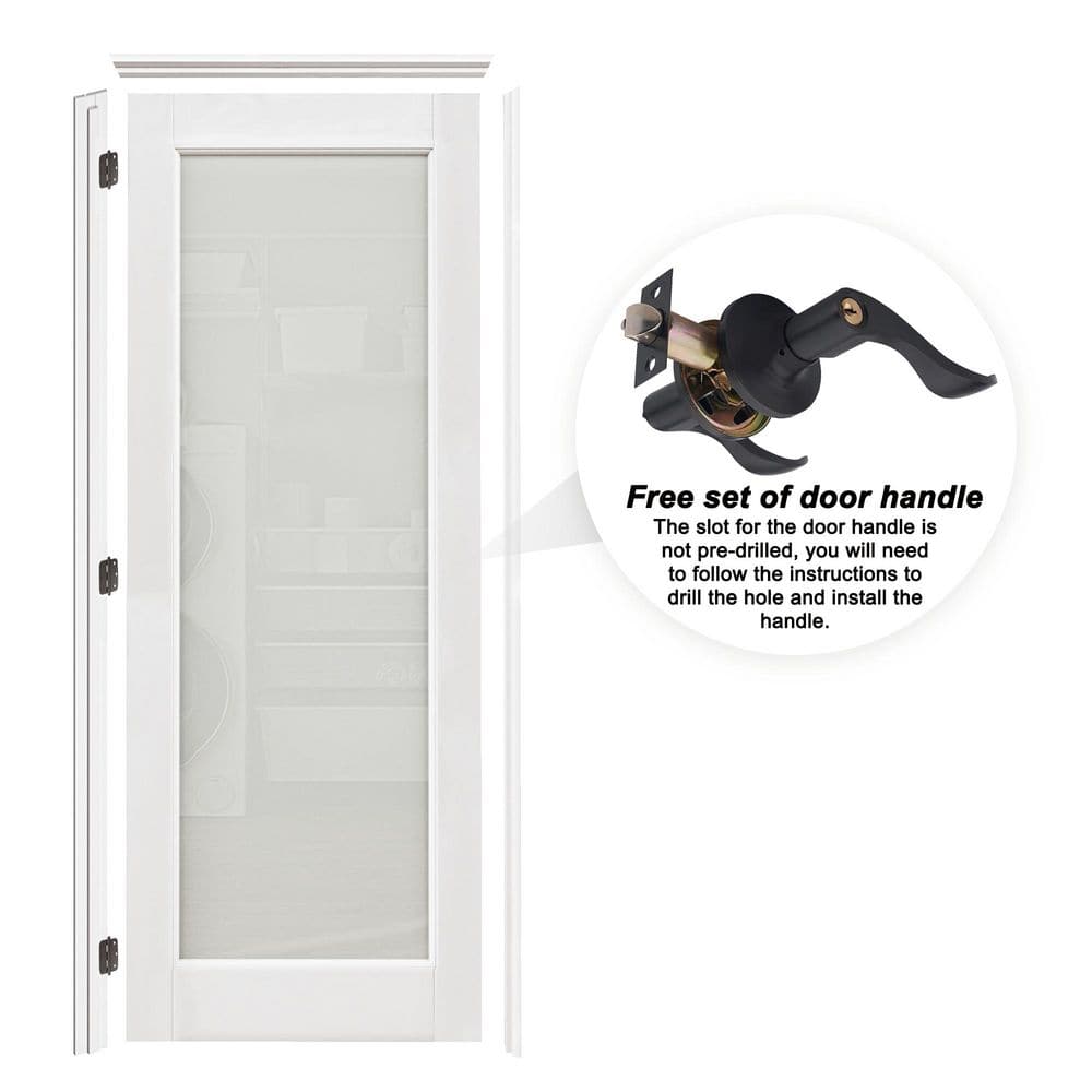 Assembly Required 32 in. x 80 in. 1-Lite Frosted Glass Left White MDF Single Interior Door Kit w/ Separate Jamb price history on PriceWatchPro